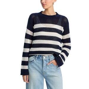 Velvet by Graham & Spencer Kanan Sweater Womens L Blue Coastal Nautical Boho NWT